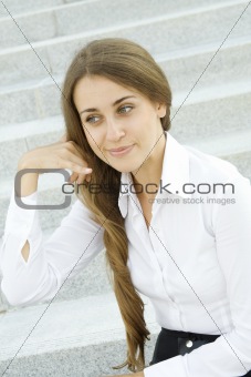 Closeup of an attractive business woman