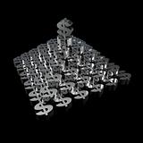 Image of Silver 3D Pyramid of Dollar