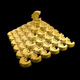 Image of Golden 3D Pyramid of Euro