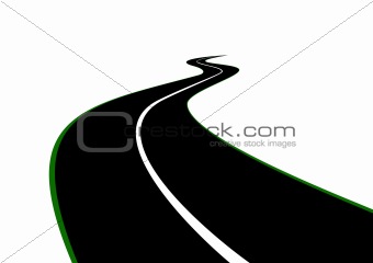 Road with a dividing strip
