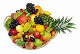 Exotic Fruits in a Basket from Top