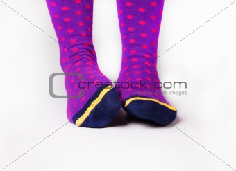 Violet socks isolated 