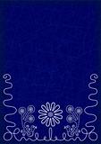Deep blue background with elements of embroidery