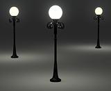 3d old fashioned lamp posts