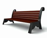3d wooden bench