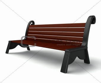 3d wooden bench