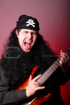 Rock pirate with guitar 