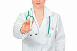 Doctor woman with medical syringe in hands. Close-up.

