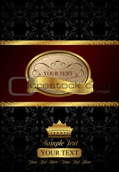 background with golden luxury label and crown