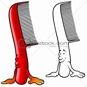 Hair Comb Cartoon