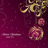 Elegant christmas floral background with balls
