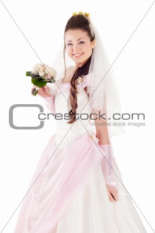 Beautiful woman dressed as a bride