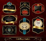 set black gold-framed labels