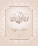 Easter vintage card with set eggs