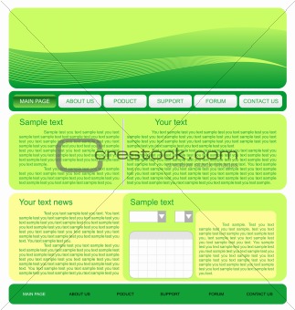 Illustration of  web site green template
