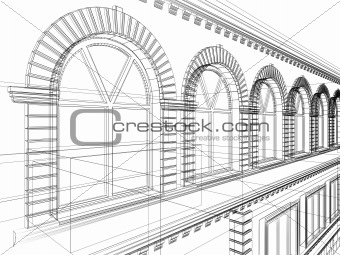 architectural abstract sketch