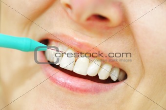 Girl with Interdental Brushes