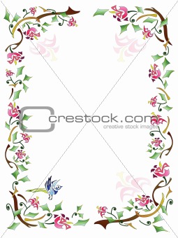 Floral frame with natural pattern
