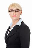 Mature businesswoman's wearing glasses.