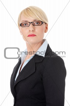 Mature businesswoman's wearing glasses.