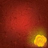 abstract grunge illustration with yellow rose