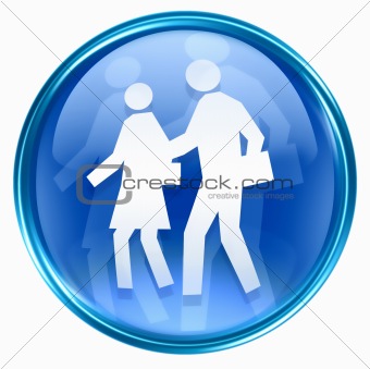 people icon blue, isolated on white background