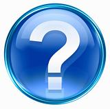 question symbol icon blue, isolated on white background