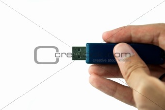 USB computer memory stick on a white background 