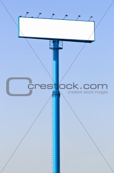 Big blue billboard in a blue sky