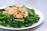 Stir Fry Scallops and Chinese Broccoli Vegetable