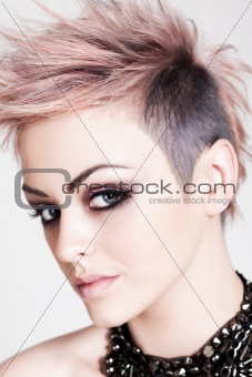 Attractive Young Woman With a Punk Hairstyle