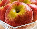 Fresh red apples - close up with very shallow depth of field