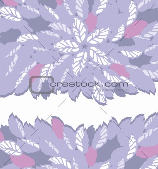 Purple and pink flower and leaves borders