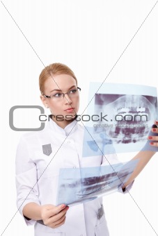 Dentist with X-ray