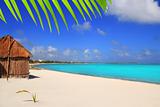 Caribbean palapa front tropical beach Mayan Riviera
