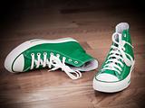 Grungy retro green sneakers