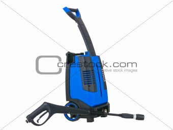 Blue pressure portable washer gun down on