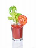 Vegetable juice glass with garnishings
