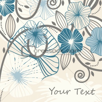  background with abstract flowers and blots
