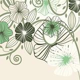  background with abstract flowers and blots