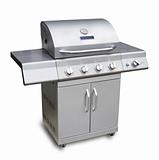 Barbecue gas grill, isolated