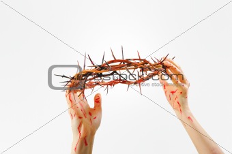 crown of thorns and hands