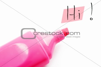 The word hi highlighted in pink