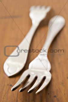 Antique forks at close up - very shallow depth of field