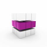 3d business cube purple