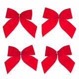 Four gift red ribbon and bow