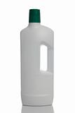 White plastic bottle green cap