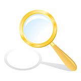 Gold magnifying glass