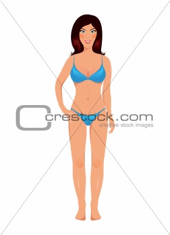 brunette in bathing suit