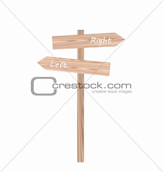 Illustration of wood traffic sign